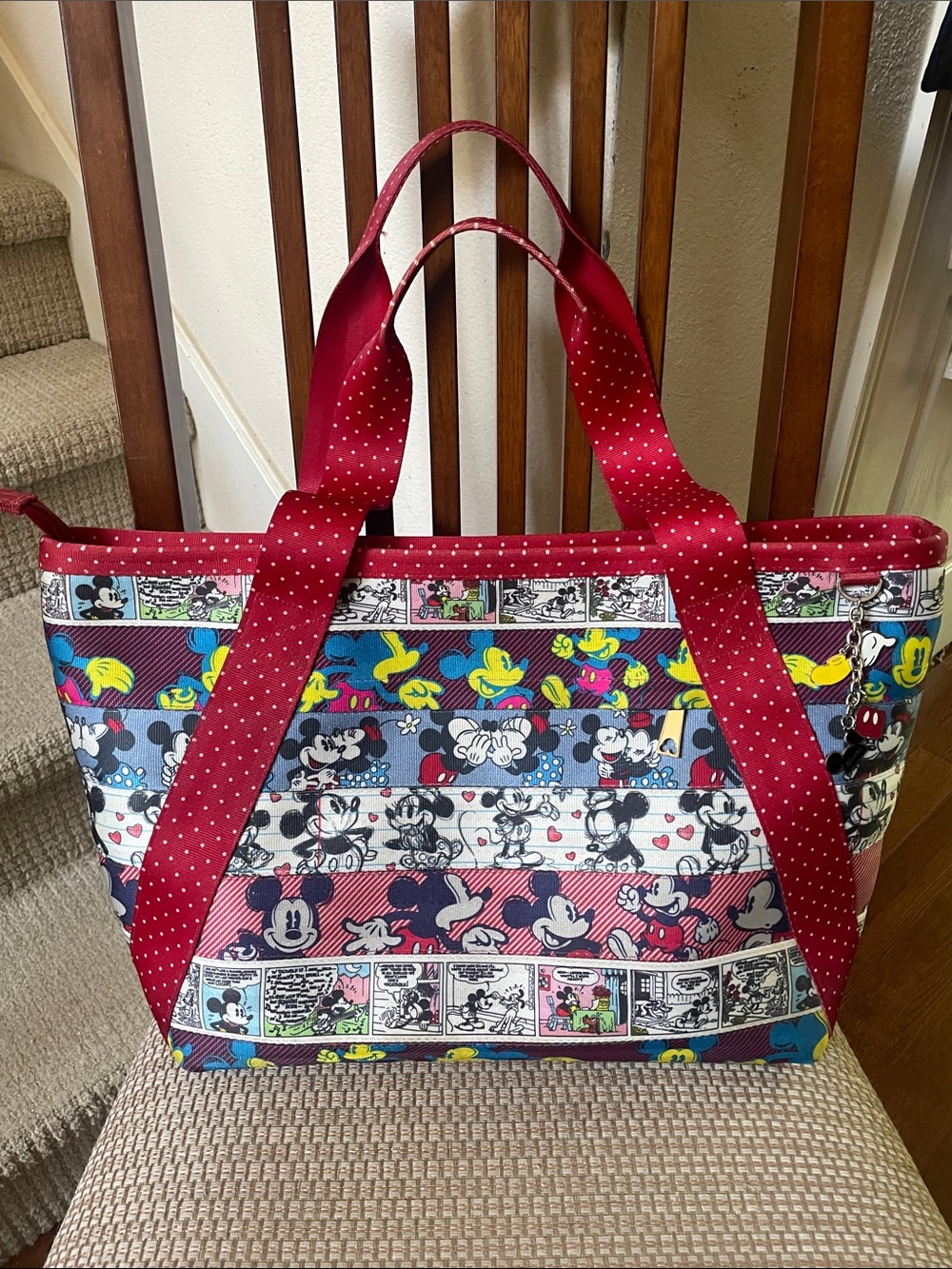 Harveys Mickey Mouse Patterned Large Boat Tote Bag